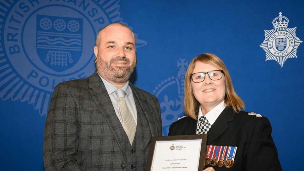 TPE Driver Honoured for Life-Saving Actions at Redcar Station