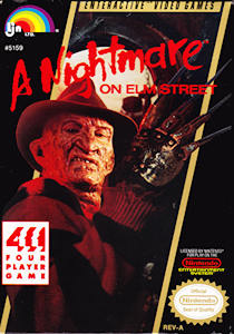 Cover art for the Nintendo Entertainment System game A Nightmare on Elm Street