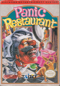 Cover art for the Nintendo Entertainment System game Panic Restaurant