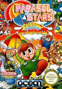 Cover art for the Nintendo Entertainment System game Parasol Stars: Rainbow Islands II