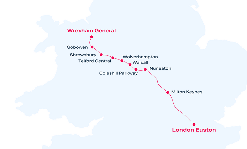 WSMR Submits New Application for Direct Wrexham to London Rail Services