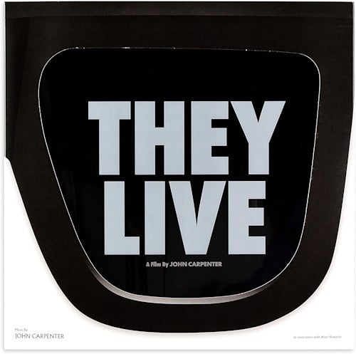 1988 sci-fi thriller They Live vinyl cover with graphic design inspired by hidden alien control