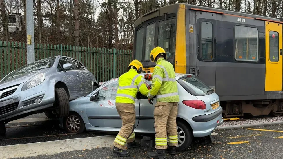 Retired Metro Train Finds New Role Training Tyne and Wear Firefighters