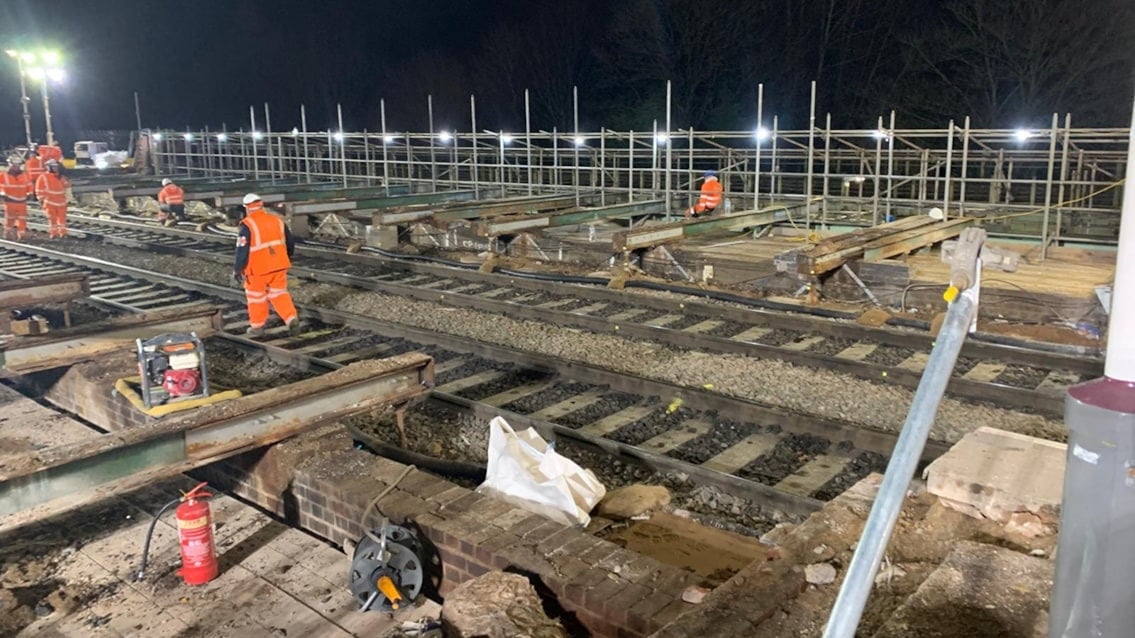 Chesterfield station platforms strengthened as multi-million-pound project advances