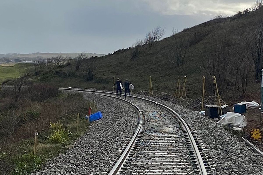 Network Rail Condemns Surfers Spotted Walking Along Cornish Railway Line