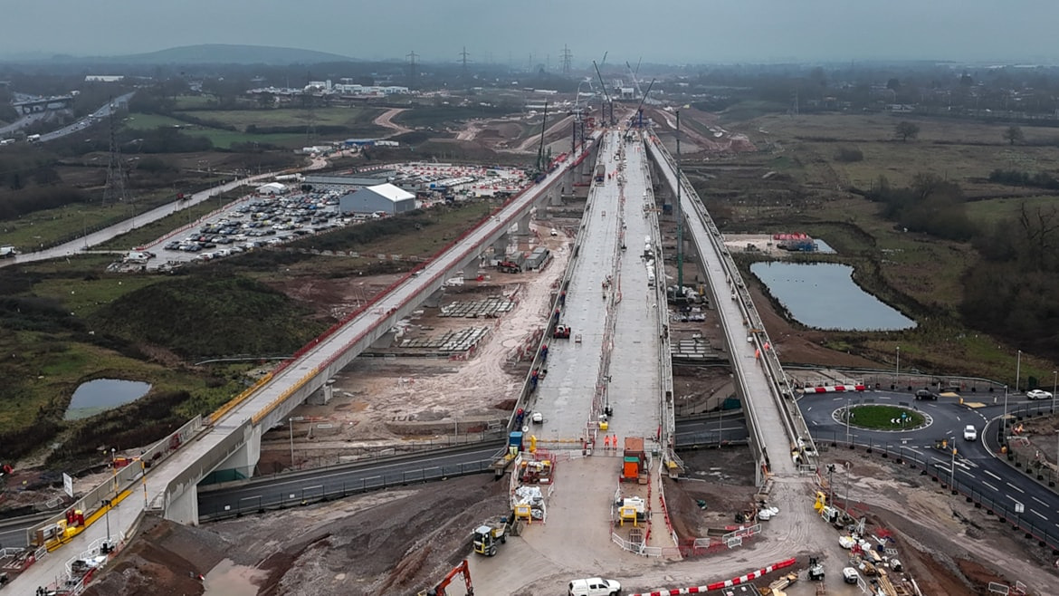 HS2 Delta Junction milestone as four Coleshill viaduct decks completed