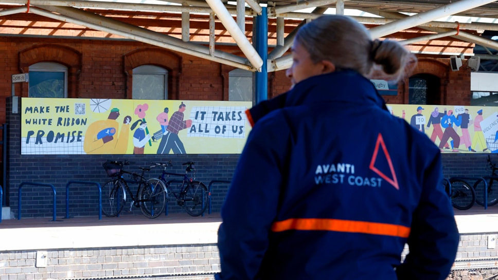 Rugby station mural sends stark message in fight against violence towards women and girls