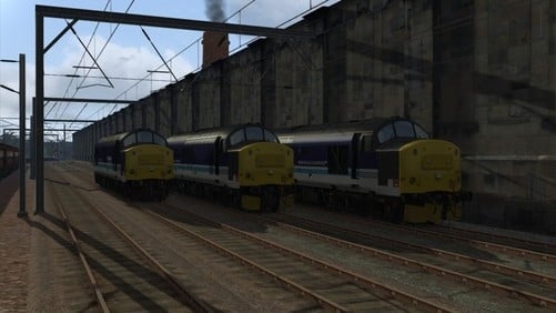 Image showing screenshot of the free Regional Railways repaint of the Class 37 locomotive included with the Edinburgh-Glasgow Route Add-On DLC