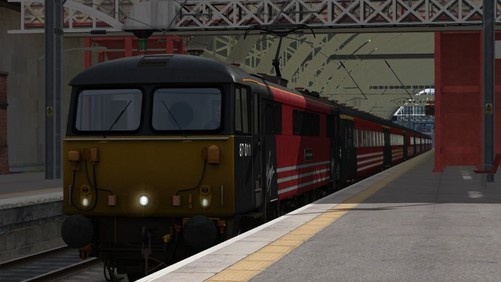 Image showing screenshot of a free repaint of the Class 87 locomotive included with the West Coast Main Line Over Shap Route Add-On DLC
