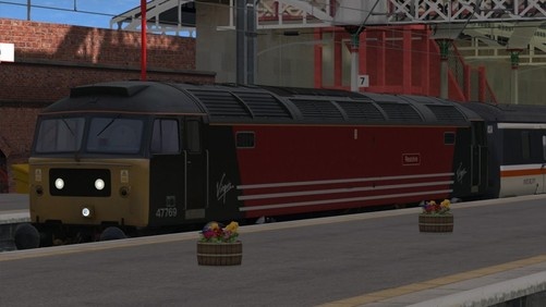 Image showing screenshot of a free repaint of the Class 47 locomotive included with the West Coast Main Line Over Shap Route Add-On DLC