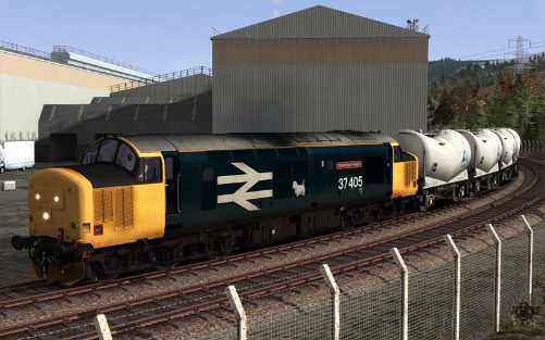 Image showing screenshot of a free repaint of the Class 37 locomotive included with the West Highland Line Extension Route Add-On DLC