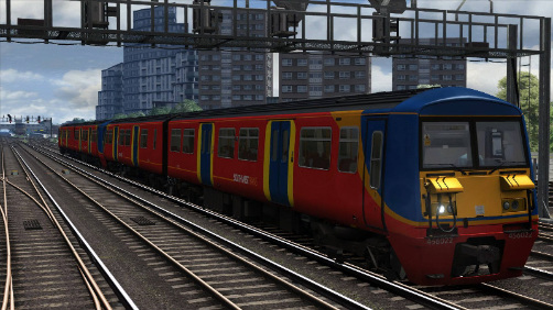 Image showing screenshot of the free South West Trains repaint of the Class 465 EMU included with the South London Network Route DLC
