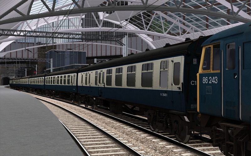 Image showing a free repaint of the coaching stock included with the BR 6MT Clan Class Loco Add-On