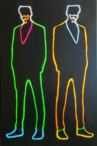 'Neon Duplex (Lights On Version)' Original Canvas Painting