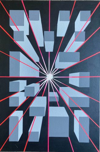Original Geometric Canvas Painting by Dominic Joyce