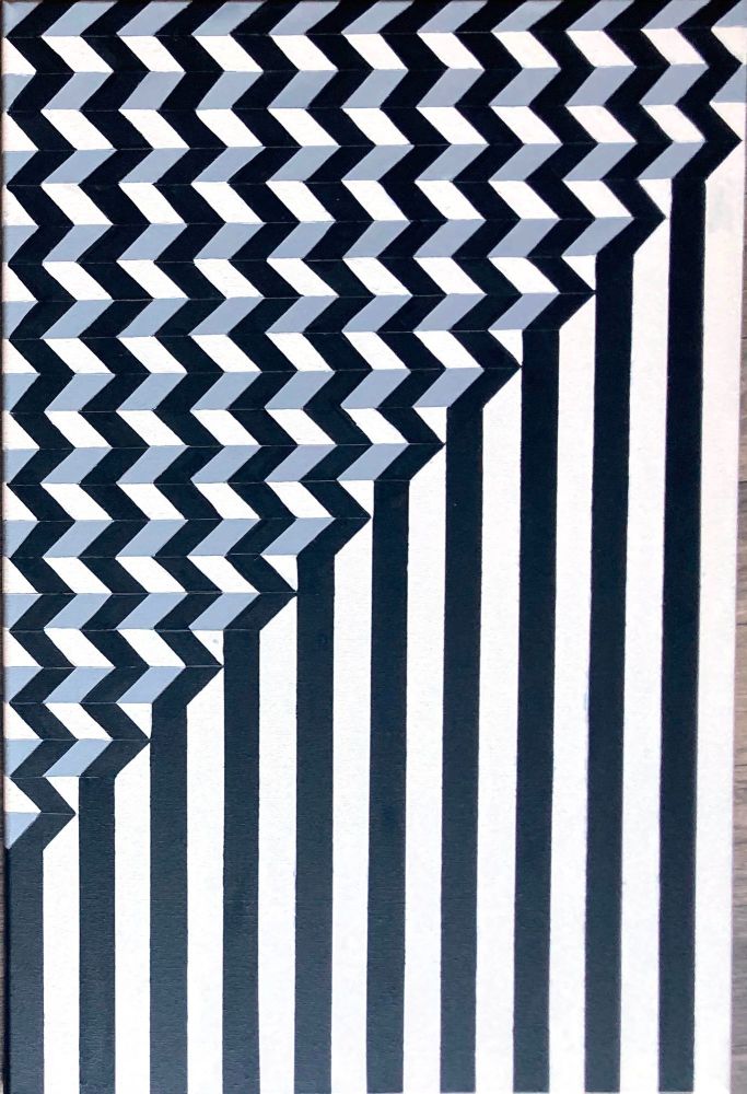ðŸ”· Original Geometric Abstract Canvas Painting – 30x20 Inches – Modern Art