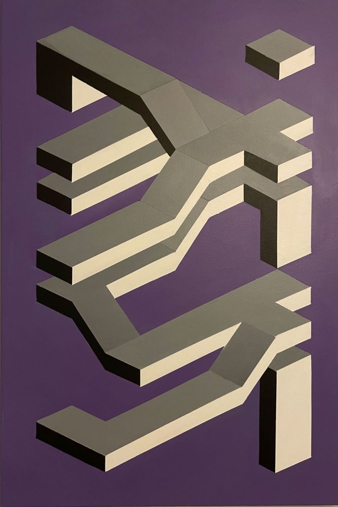 Original Geometric Canvas Painting by Dominic Joyce