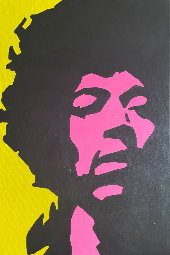 Jimi Hendrix Original Pop Art Canvas Painting