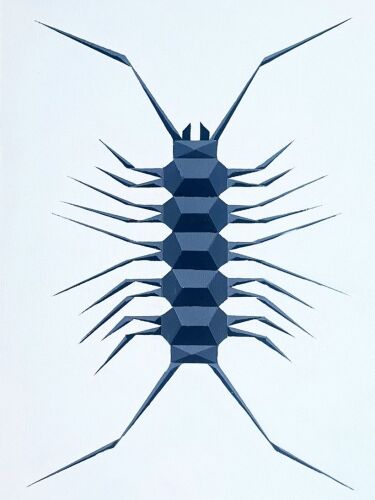 Geometric Insect | Original Acrylic Painting on A2 Canvas