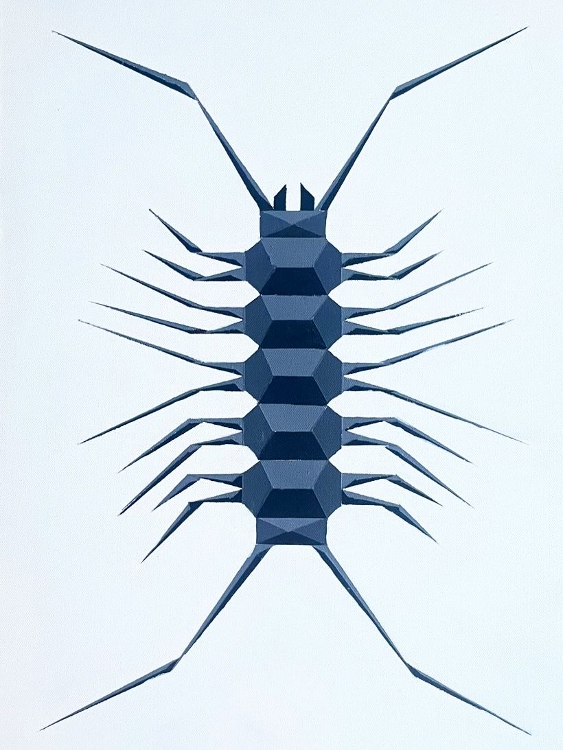 Geometric Insect | Original Acrylic Painting on A2 Canvas
