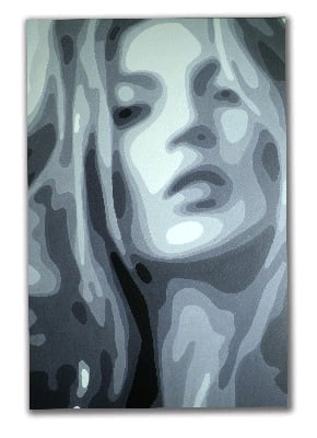 Kate Moss Pop Art painting by Dominic Joyce Original Canvas Painting SOLD
