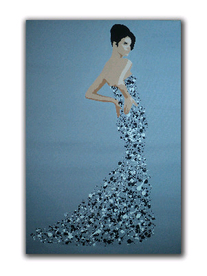 Ballgown Splash Model (Large) by Dominic Joyce Original Canvas Painting