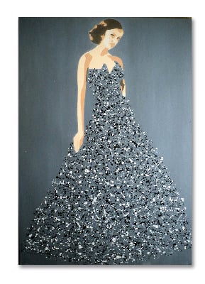 Ballgown Splash Model (Large) 02 by Dominic Joyce Original Canvas Painting