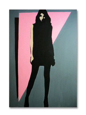 Original 80s Style Fashion Pop Art Canvas Painting by Dominic Joyce ''Tetra Milano''