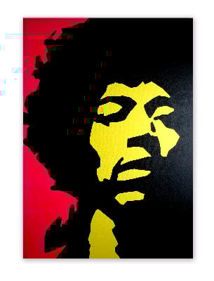 Jimi Hendrix - Original Pop Art Canvas Painting - by Dominic Joyce SOLD
