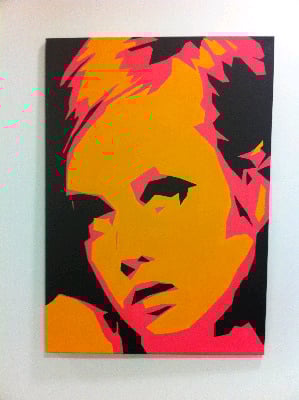 Twiggy - Original Pop Art Canvas Painting - By Dominic Joyce