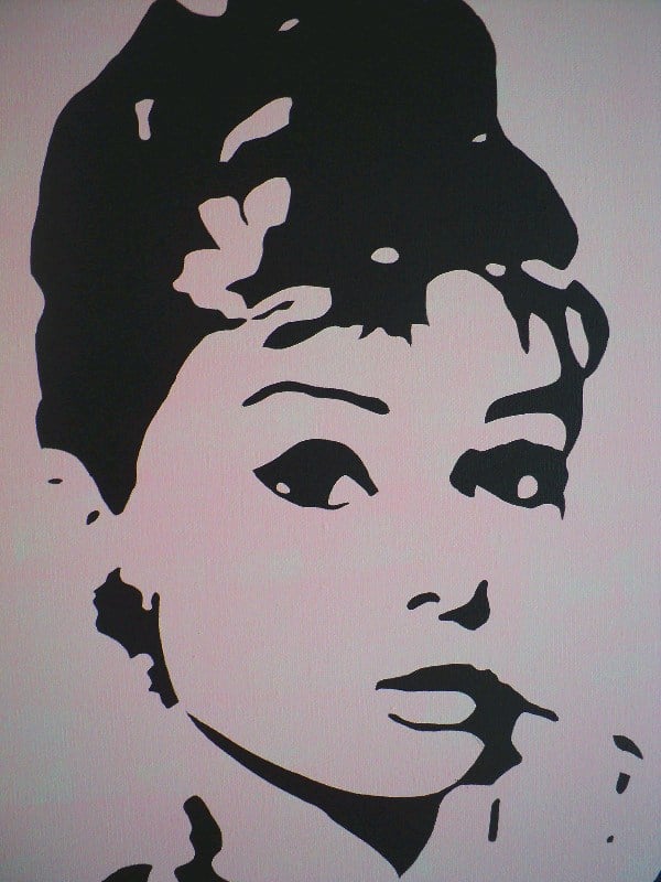 audrey hepburn pop art black and white