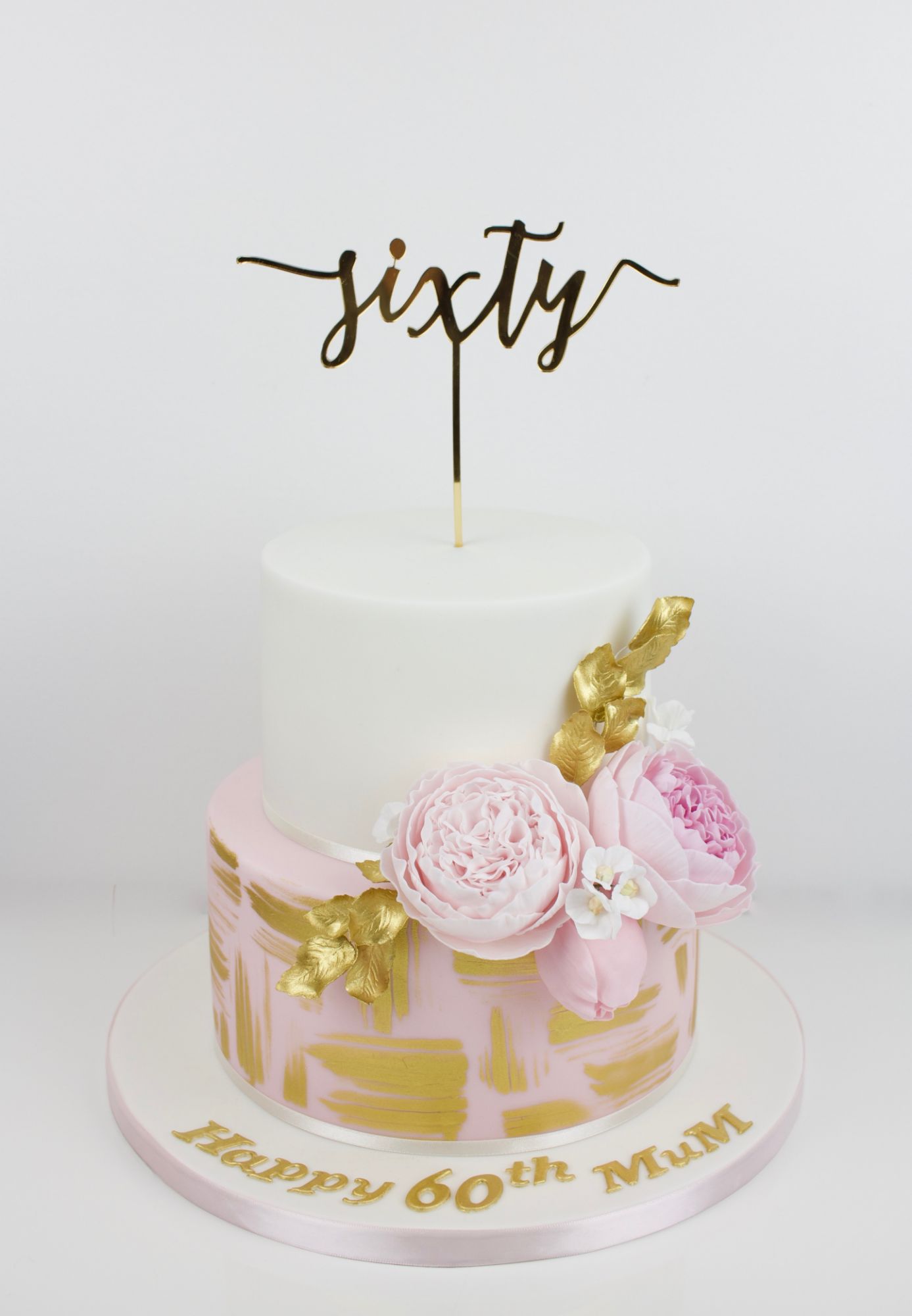 Gold & pink sixty cake