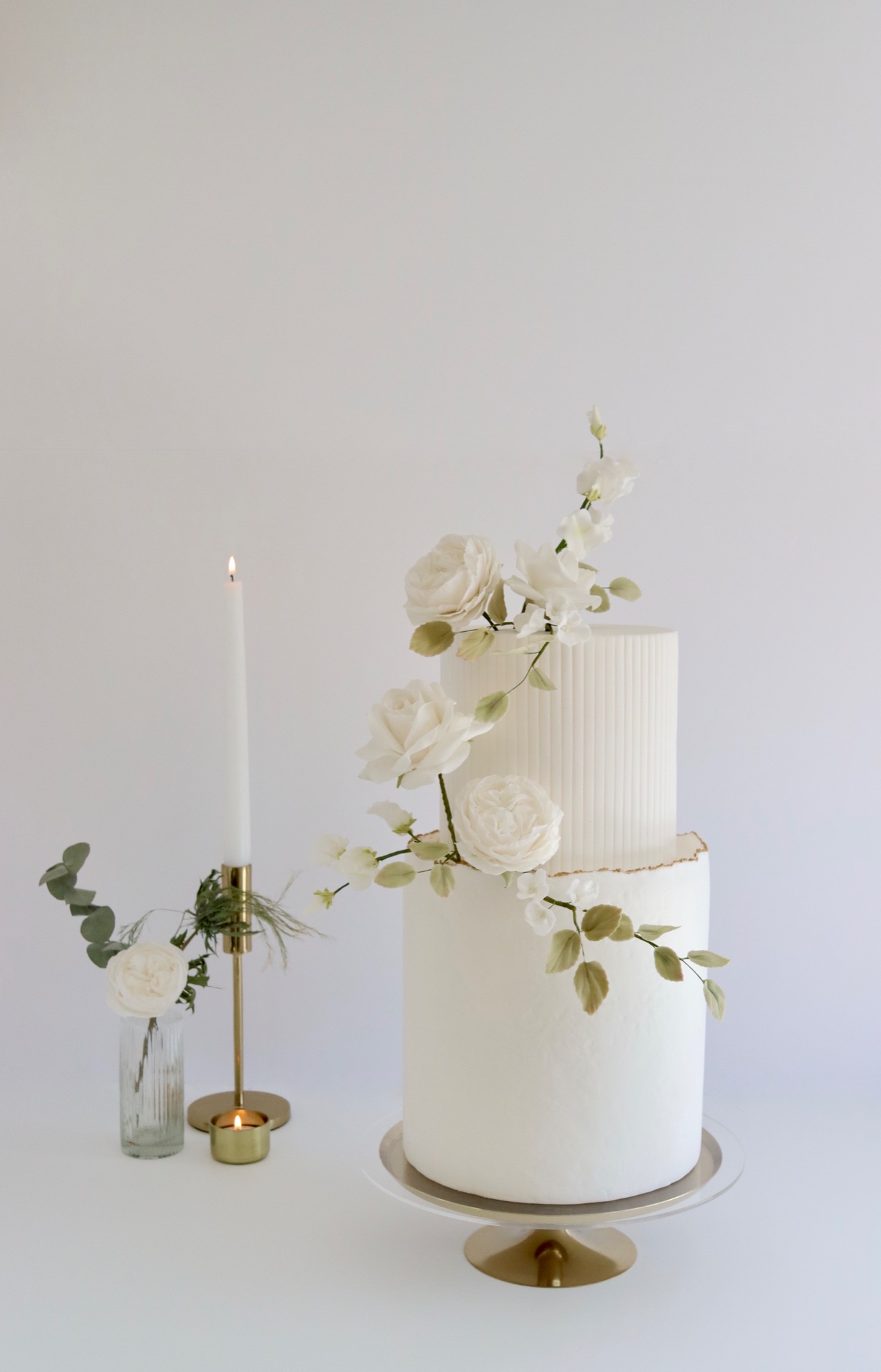 Elegant Black, White And Silver Wedding Cake - CakeCentral.com