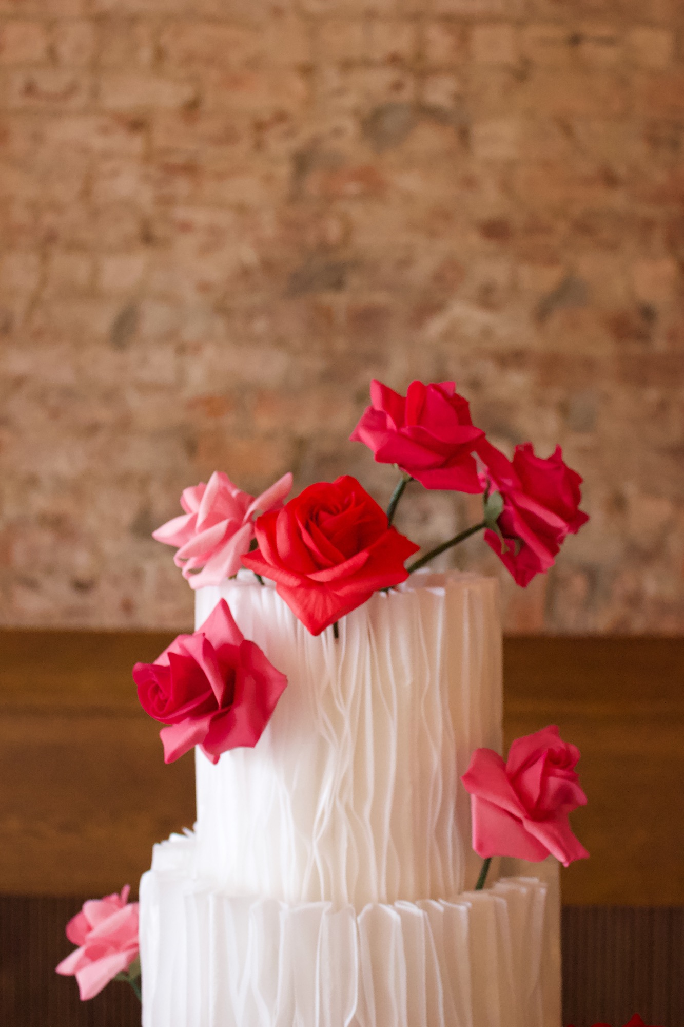 Bright pink wedding flowers