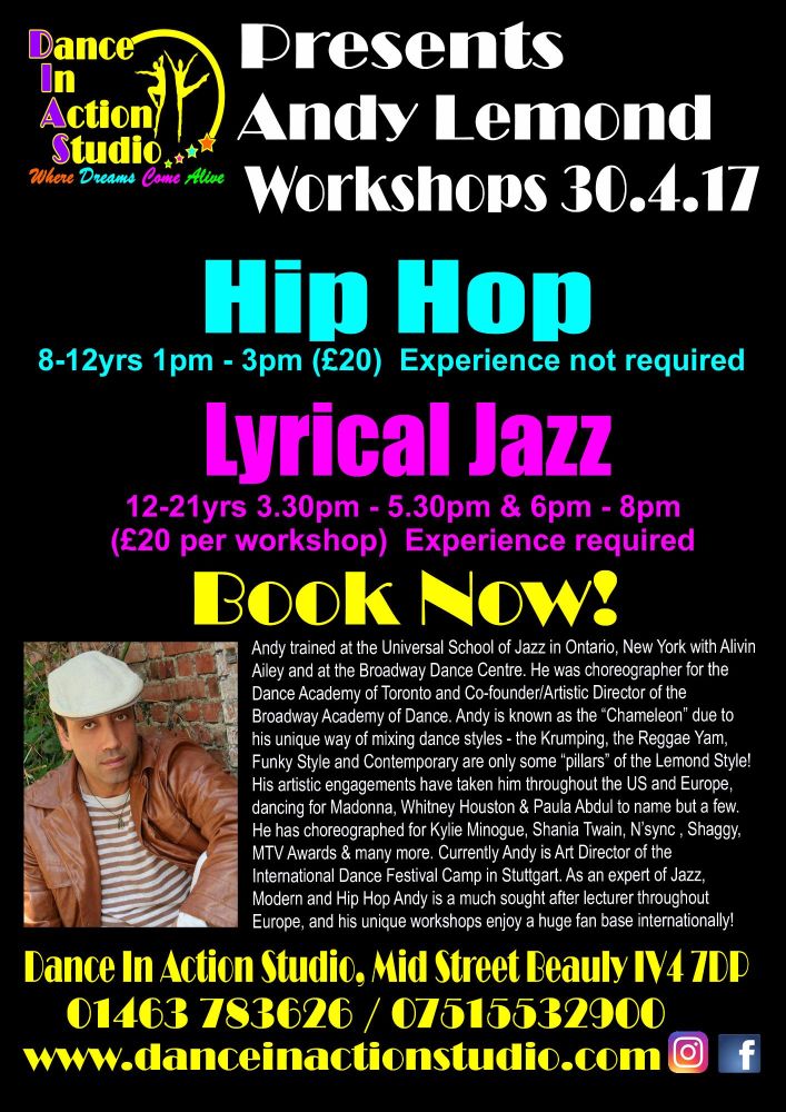 Andy Lemond Hip Hop &amp; 2 Lyrical Jazz Workshops