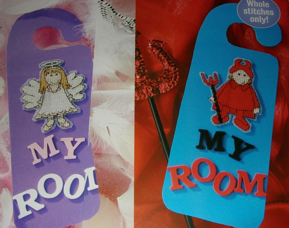 My Room: Boy & Girl Door Hangers ~ Cross Stitch Charts