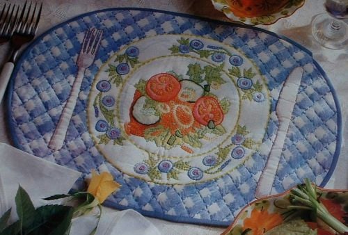 Plate of Salad Placemat ~ Hand Embroidery Pattern