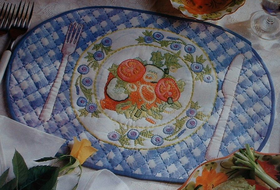 Plate of Salad Placemat ~ Hand Embroidery Pattern 