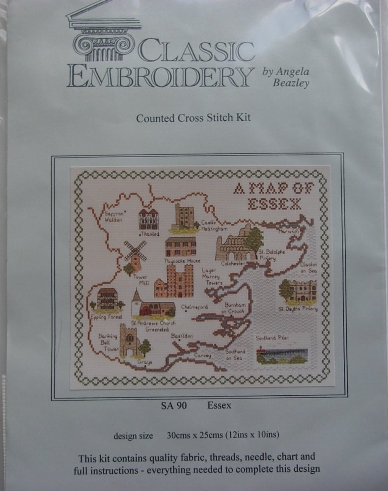 Classic Embroidery: Map of Essex SA 90 ~ Cross Stitch Kit