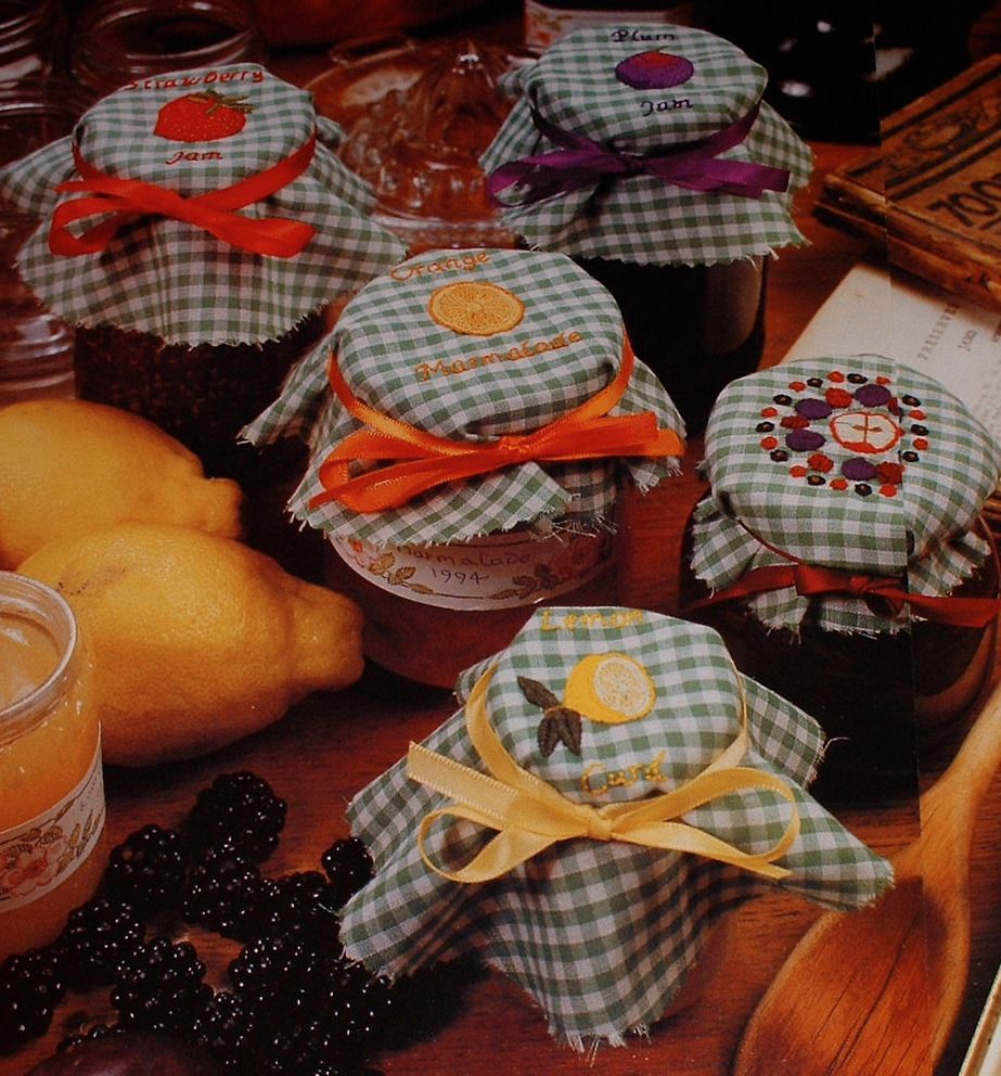 Fruit Jam Marmalade Jar Laceys ~ Hand Embroidery Patterns