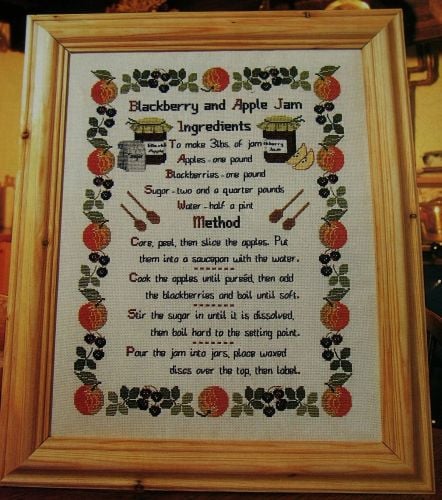 Blackberry & Apple Jam Recipe ~ Cross Stitch Chart