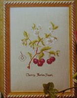Cherries & Cherry Blossom: Merton Heart ~ Cross Stitch Chart