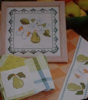 Common Pear & Butterfly Picture & Border ~ Two Cross Stitch Charts