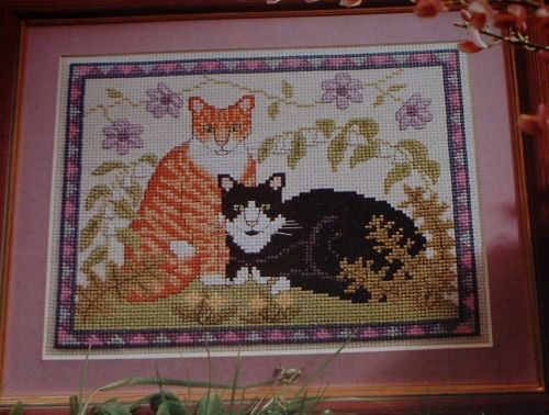 Ginger & White Cat & Black & White Cat ~ Cross Stitch Chart