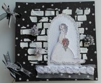 *bride in arched doorway* OOAK Handmade Wedding Scrapbook Photo Album