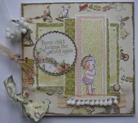 *every child begins the world again* OOAK Handmade Baby Girl Scrapbook Photo Memory Album