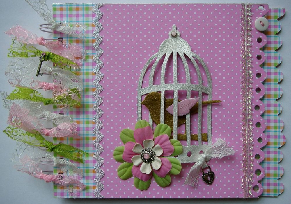 *pretty in pink* OOAK Handmade Journal Scrapbook Photo Album