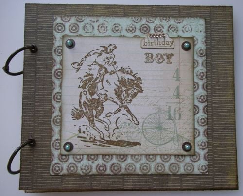 *birthday boy* Handmade Male Cowboy Birthday Scrapbook Photo Album