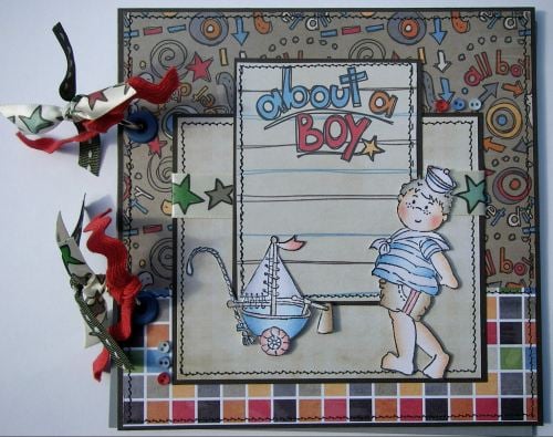 *about a boy* OOAK Handmade Boy's Summer/Holiday Scrapbook Photo Album