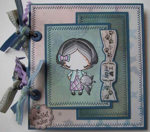 *mischief maker* OOAK Handmade Cat/Kitten Scrapbook Album